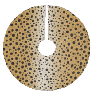 Falda Para El Árbol De Navidad De Poliéster Cheetah Fur Realista Exótico Animal Print Luxor
