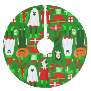 Falda Para El Árbol De Navidad De Poliéster chica de gótico navidades de halloween fantasma