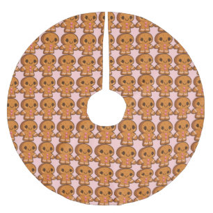 Falda Para El Árbol De Navidad De Poliéster Chica de pan de jengibre