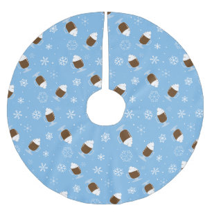 Falda Para El Árbol De Navidad De Poliéster Chocolate Caliente