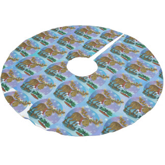 Falda Para El Árbol De Navidad De Poliéster Christmas Moose