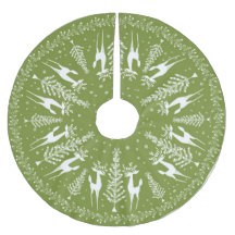 CHRISTMAS TREE SKIRT MCM OLIVE Y WHITE