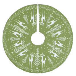 FALDA PARA EL ÁRBOL DE NAVIDAD DE POLIÉSTER CHRISTMAS TREE SKIRT MCM OLIVE Y WHITE