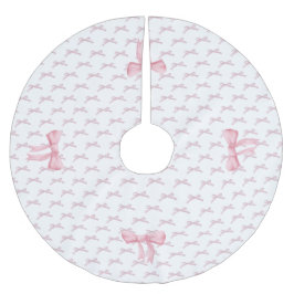 Falda Para El Árbol De Navidad De Poliéster Cinta rosada de doblado