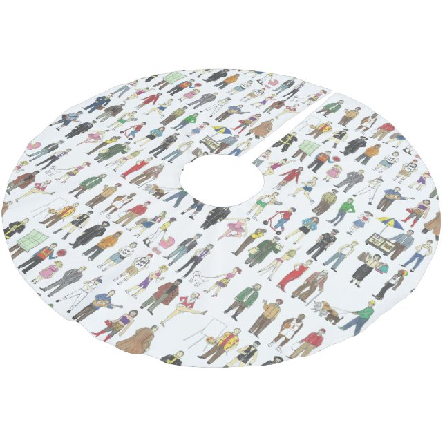 Falda Para El Árbol De Navidad De Poliéster Ciudadanos de los barrios de Nueva York (Angular)