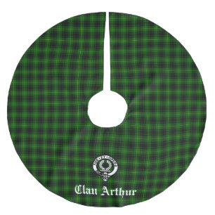 Falda Para El Árbol De Navidad De Poliéster Clan Arthur / MacArthur Escudo y Tartán