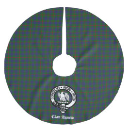 Falda Para El Árbol De Navidad De Poliéster Clan escocés Agnew Tartan Escudo Personalizable