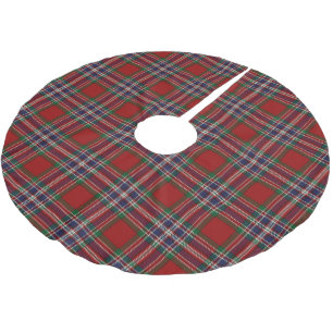 Falda Para El Árbol De Navidad De Poliéster Clan escocés MacFarlane Rojo Tartán