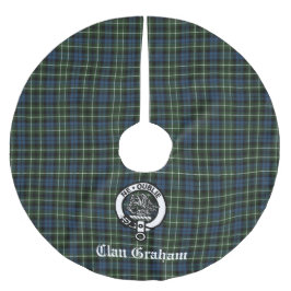 Falda Para El Árbol De Navidad De Poliéster Clan Graham Montrose Tartan & Escudo