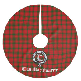 Falda Para El Árbol De Navidad De Poliéster Clan MacQuarrie Tartan y Escudo