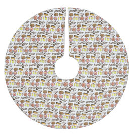 Falda Para El Árbol De Navidad De Poliéster Cocina de comida puertorriqueña ama la comida de P