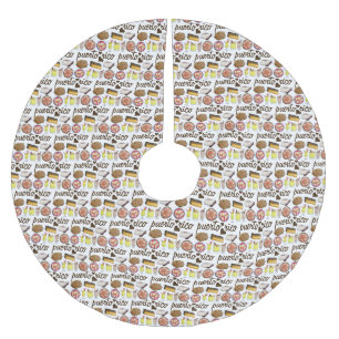 Falda Para El Árbol De Navidad De Poliéster Cocina de comida puertorriqueña ama la comida de P