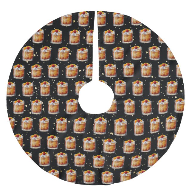 Falda Para El Árbol De Navidad De Poliéster Cóctel de moda antiguo (Anverso)