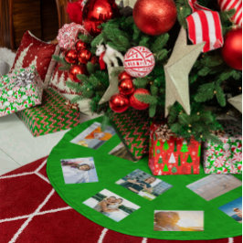 Falda Para El Árbol De Navidad De Poliéster Colaje de fotos verde