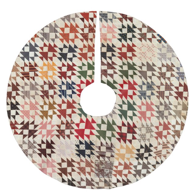 Falda Para El Árbol De Navidad De Poliéster Colcha Double X (Anverso)