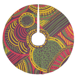 Falda Para El Árbol De Navidad De Poliéster Coloridas líneas abstractas | Verde rosa morado am