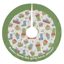 Falda Para El Árbol De Navidad De Poliéster Coloridas presentaciones navideñas