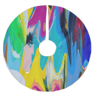 Falda Para El Árbol De Navidad De Poliéster Colorido, abstracto, desenfoque del movimiento de