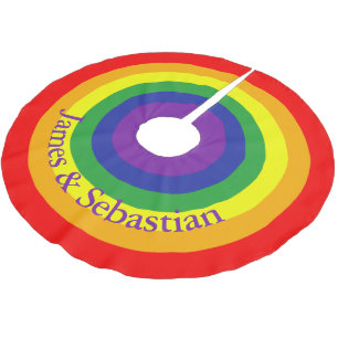Falda Para El Árbol De Navidad De Poliéster Colorido orgullo gay arcoiris personalizado