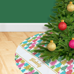 Falda Para El Árbol De Navidad De Poliéster Coloridos árboles de papel Navidades personalizado