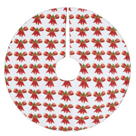 Falda Para El Árbol De Navidad De Poliéster Coloridos Navidades rojos inundan alegría navideña