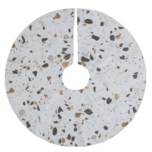 Falda Para El Árbol De Navidad De Poliéster Concierto de Terrazzo: Diseño abstracto de época