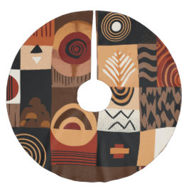 Falda Para El Árbol De Navidad De Poliéster Congolese motifs background grid