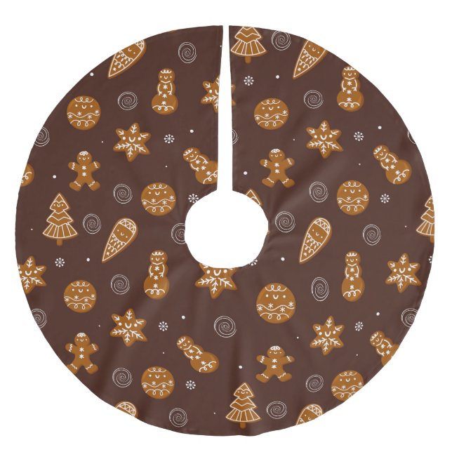 Falda Para El Árbol De Navidad De Poliéster cookies de los navidades (Anverso)