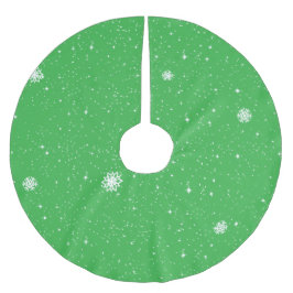 Falda Para El Árbol De Navidad De Poliéster Copia de Copos de Nieve Simples sobre VERDE CLARO