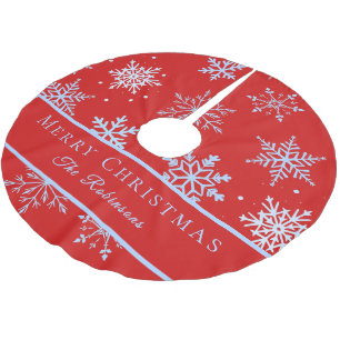 Falda Para El Árbol De Navidad De Poliéster Copo de Nieve Azul Moderno 