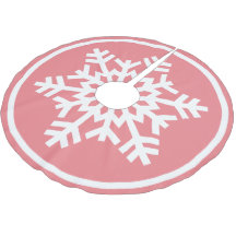 Copo de Nieve Blanco Sobre Coral Rosa Claro