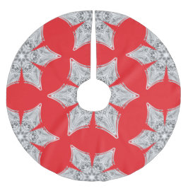 Falda Para El Árbol De Navidad De Poliéster Copo de nieve de cristal -