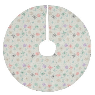 Falda Para El Árbol De Navidad De Poliéster Copos de nieve a mano Árboles de Navidad Multicolo