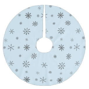 Falda Para El Árbol De Navidad De Poliéster Copos de nieve de invierno modernos
