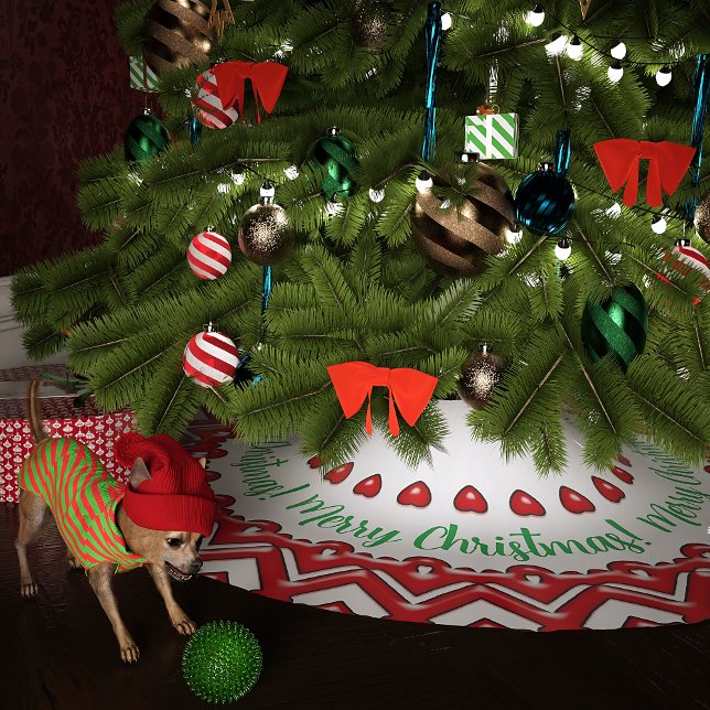 Falda Para El Árbol De Navidad De Poliéster Corazones Red Candy (Subido por el creador)