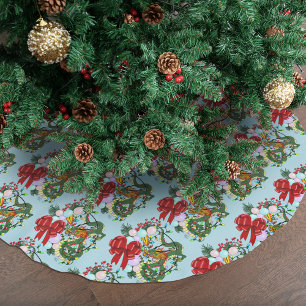 Falda Para El Árbol De Navidad De Poliéster Corona de Navidad de dragón chino de fantasía