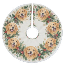 Corona de Navidad de Golden Retriever