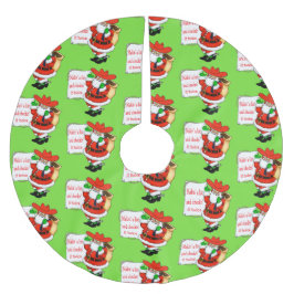 Falda Para El Árbol De Navidad De Poliéster Cowboy Santa Makin' A List
