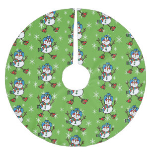 Falda Para El Árbol De Navidad De Poliéster Cowboy Snowman