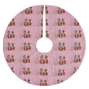Falda Para El Árbol De Navidad De Poliéster Crackers de nueces a rayas