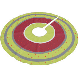 Falda Para El Árbol De Navidad De Poliéster Cranberry Lime Polka-dot