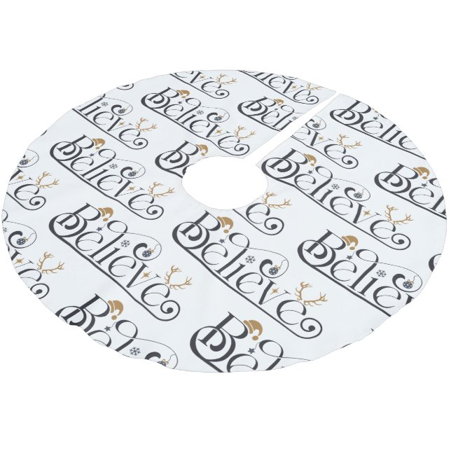 Falda Para El Árbol De Navidad De Poliéster Creer en los Navidades (Angular)