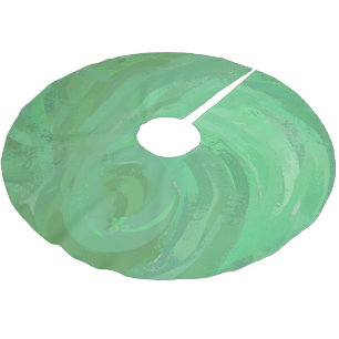 Falda Para El Árbol De Navidad De Poliéster Crema Esmeralda