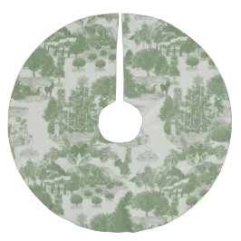 Falda Para El Árbol De Navidad De Poliéster Crema verde Navidades Winter Wonderland