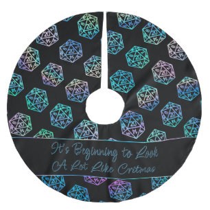 Falda Para El Árbol De Navidad De Poliéster Crímenes de RPG Jugador de rol Holo Retro Tablet