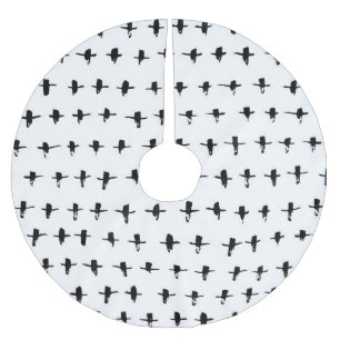 Falda Para El Árbol De Navidad De Poliéster Cruces negras de mano dibujadas geométricamente