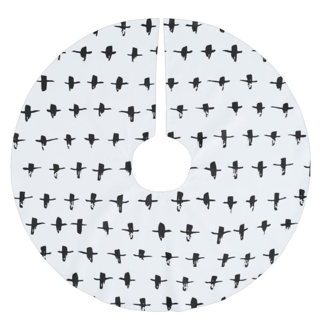 Falda Para El Árbol De Navidad De Poliéster Cruces negras de mano dibujadas geométricamente (Anverso)