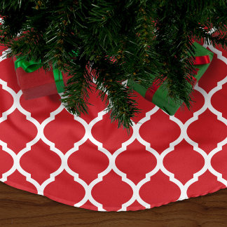 Falda Para El Árbol De Navidad De Poliéster Cuarteto marroquí rojo