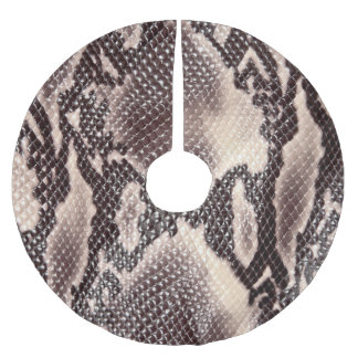 Falda Para El Árbol De Navidad De Poliéster Cuero de serpiente: textura marrón sin costura