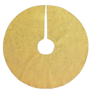 Falda Para El Árbol De Navidad De Poliéster Cuero dorado brillante: fondo texturizado